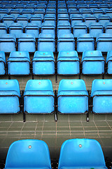 Image showing Blue Seats On Stadium