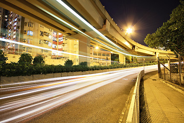 Image showing traffic in city at night