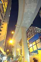 Image showing Higher traffic bridge in downtown