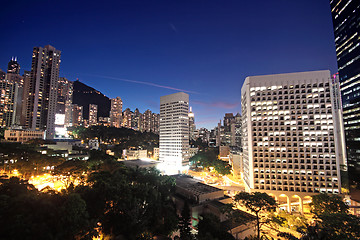 Image showing office building at night in hong kong 