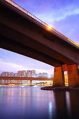 Image showing bridge at sunset