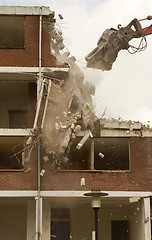 Image showing Demolishing a block of flats