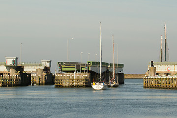 Image showing A bridge in the afsluitdijk