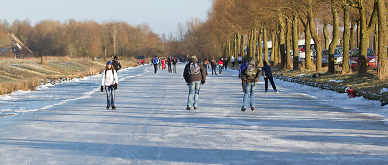 Image showing Iceskating the Elfstedentocht