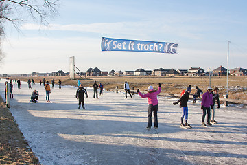 Image showing Iceskating the Elfstedentocht