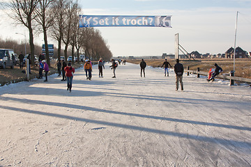Image showing Iceskating the Elfstedentocht