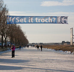 Image showing Iceskating the Elfstedentocht