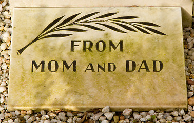 Image showing An epitaph on an old grave