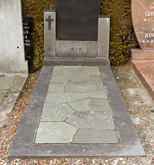 Image showing Holy Cross on an old marble grave