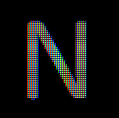 Image showing Close-up of a capital letter N