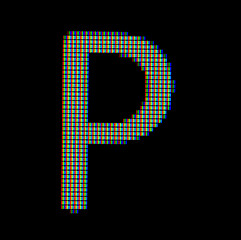 Image showing Close-up of a capital letter P