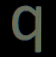 Image showing Close-up of a small letter q