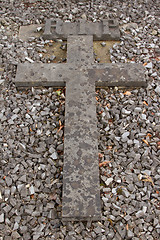 Image showing An old grave on a graveyard