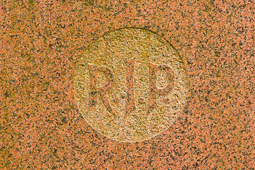 Image showing The letter RIP on a grave