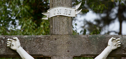 Image showing Close-up of a statue of JC