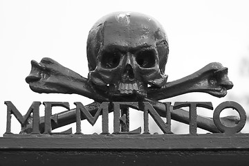 Image showing A skull at a graveyard 