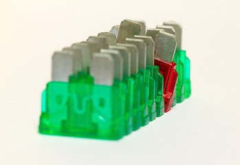 Image showing A row of car fuses