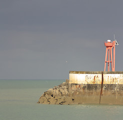 Image showing A beacon in a harbour