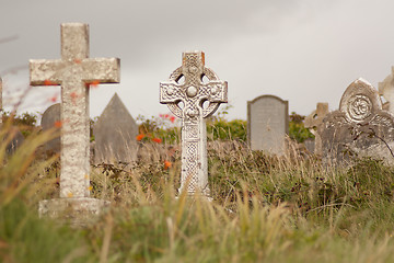 Image showing A gravestone on a Irish graveyard