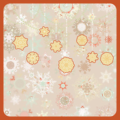 Image showing Colorful retro snowflake pattern. EPS 8