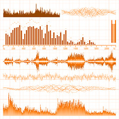 Image showing Sound waves set. Music background. EPS 8