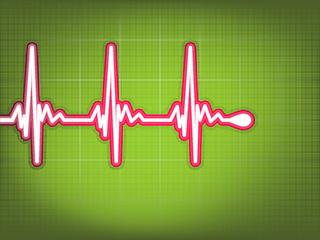 Image showing Heart cardiogram with shadow on green. EPS 8