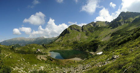 Image showing Alpine lake in the Italian Dolomites
