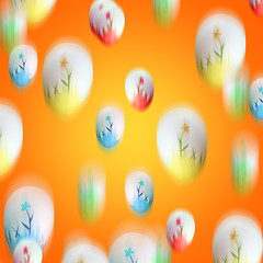 Image showing Falling easter eggs 