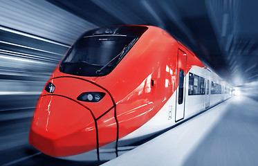 Image showing Fast train in motion 