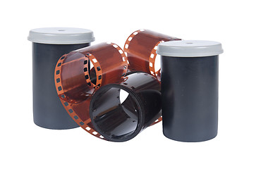 Image showing Container and Film for analog photos. Collage