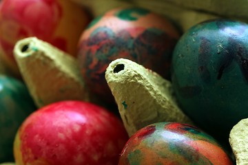 Image showing hand painted easter eggs