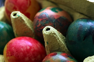 Image showing hand painted easter eggs