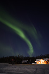 Image showing Active northern lights display in Alaska