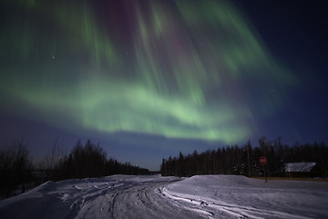 Image showing Strong multicolor display of northern lights