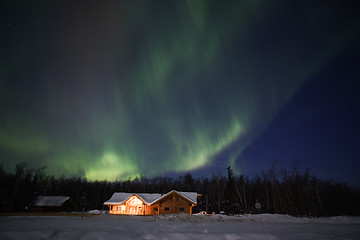 Image showing Active multicolor Aurora Borealis