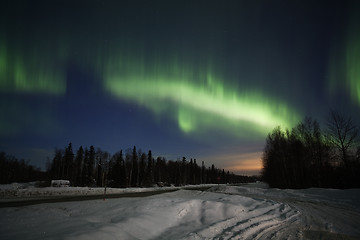 Image showing Active northern lights display in Alaska