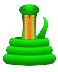 Image showing Green Snake Coil Up Illustration