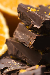 Image showing Homemade chocolate with orange