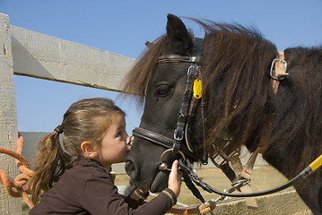 Image showing little girl and pony