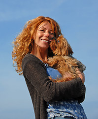 Image showing woman and little dog