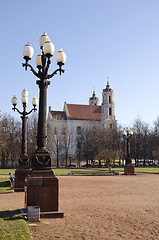 Image showing Antique lamps in square.