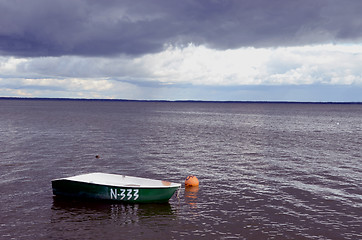 Image showing Lonely plastic boat.