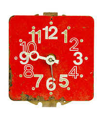 Image showing Ancient broken rusty clock.