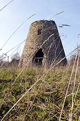Image showing Ancient abandoned windmill built stones nostalgia 