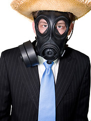 Image showing man with gasmask and hat