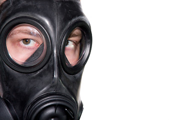 Image showing Gas mask man closeup