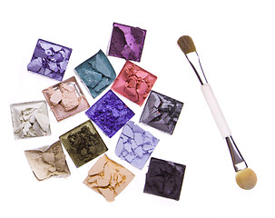 Image showing multicolored crushed eyeshadows