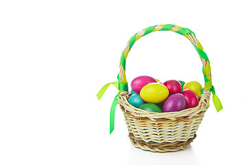 Image showing easter eggs in basket