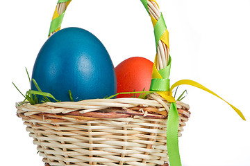 Image showing basket with easter eggs