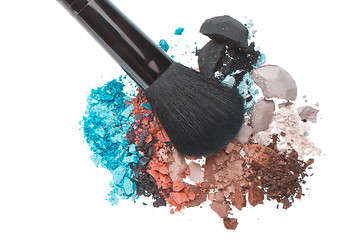 Image showing set of multicolor crushed eyeshadows